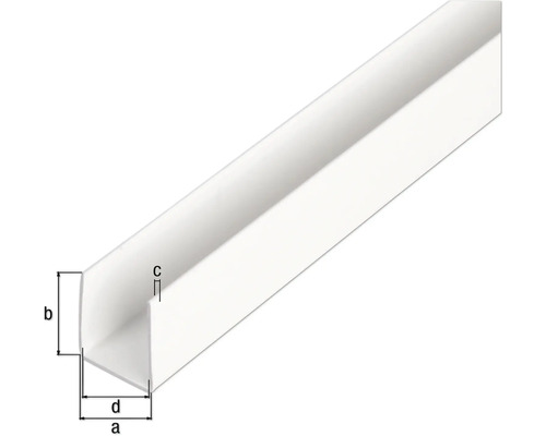 Profilé d''angle en plastique avec indications de dimensions