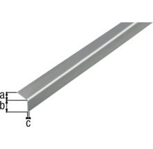 Winkelprofil aus Metall mit Maßangaben
