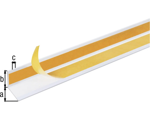 Profil d''angle en plastique avec bande adhésive