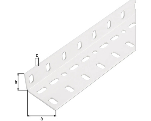 Gelochter Winkel mit Maßangaben