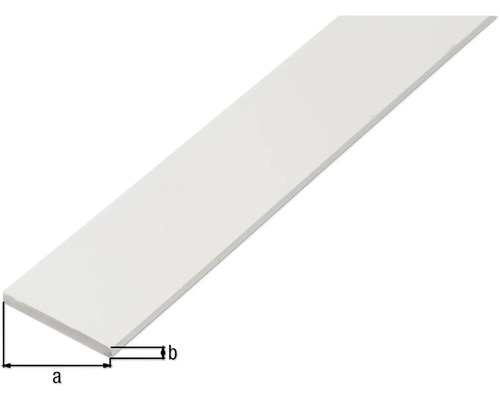 Baguette en plastique avec indication de la largeur a et indication de l''épaisseur b