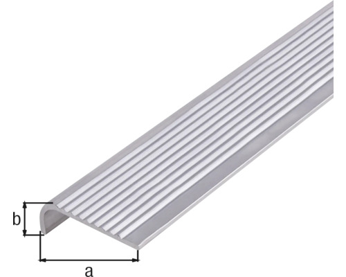 Profil d''arête d''escalier en aluminium avec rainures et dimensions