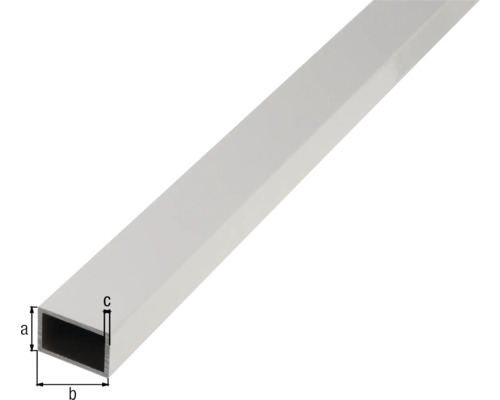 Rechteckiges Aluminiumprofil mit Maßangaben