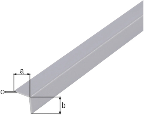 Illustration d''un profilé d''angle avec les dimensions a, b et c.