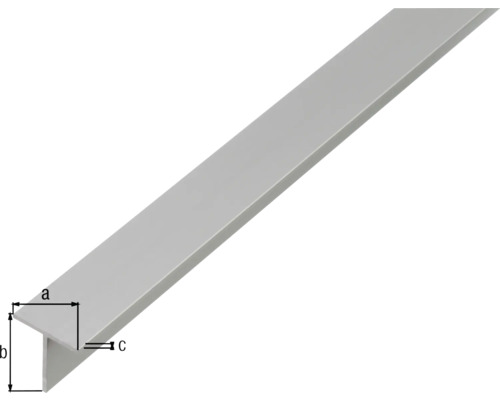 Aluminium T-Profil mit Massangaben