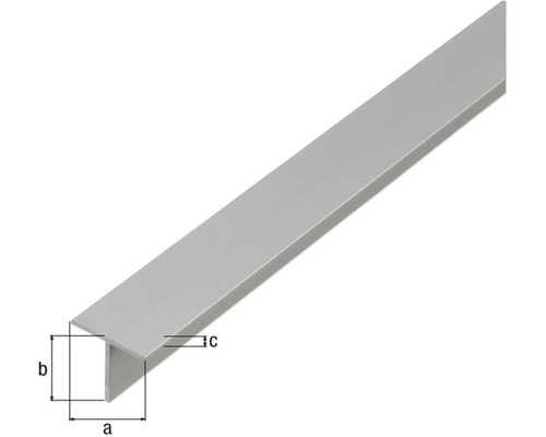 Aluminium T-Profil mit Maßangaben
