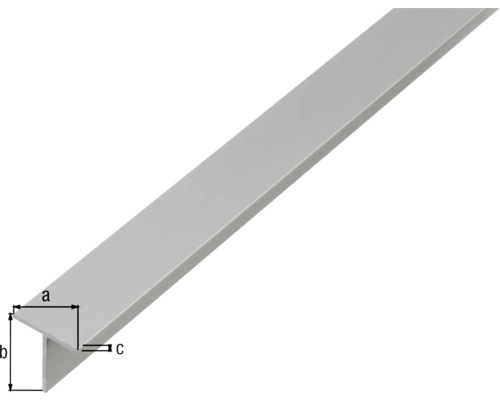 Aluminium T-Profil mit Massangaben