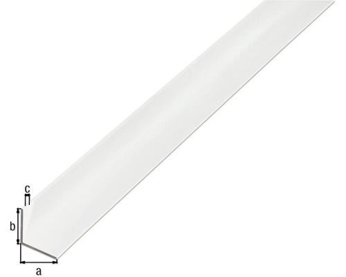 Profilé d''angle en plastique avec indications de dimensions