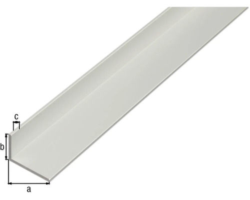 Winkelprofil aus Metall mit Maßangaben