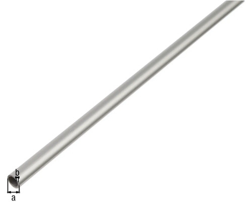 Tube métallique en coupe avec les dimensions a et b