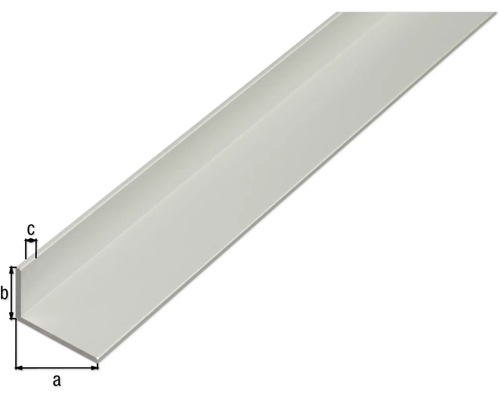 Profilé d''angle avec indications de dimensions a, b et c
