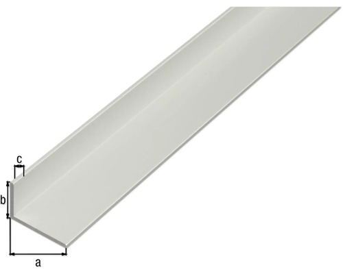 Profilé d''angle avec les dimensions a, b et c