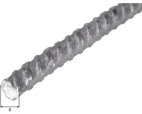 Betonstahl mit Rippenstruktur im Detail