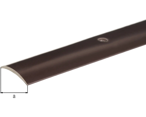 Braunes Treppenkantenprofil aus Kunststoff mit Schraublöchern