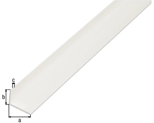 Profilé d''angle en plastique avec les dimensions a, b et c