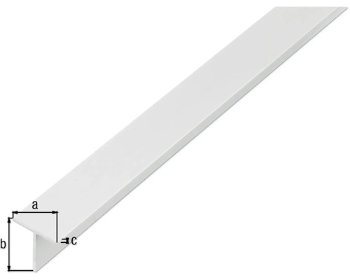 Profilé d''angle en plastique avec les dimensions a, b et c