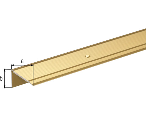 Profil d''arête d''escalier en aluminium avec points de mesure a et b