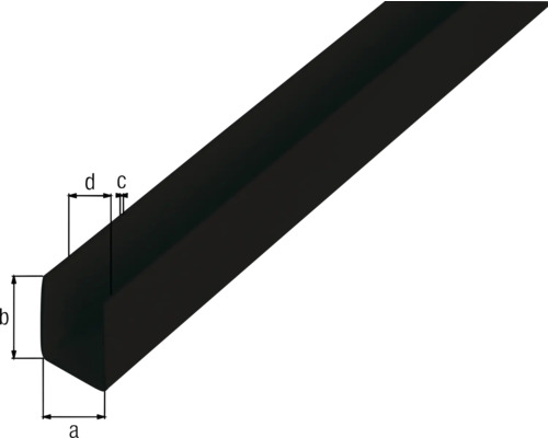Image d''un profilé en U avec indications de taille.