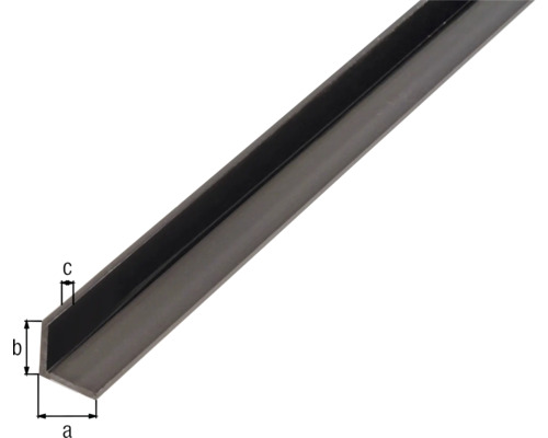 Winkelprofil aus Stahl mit Maßangaben