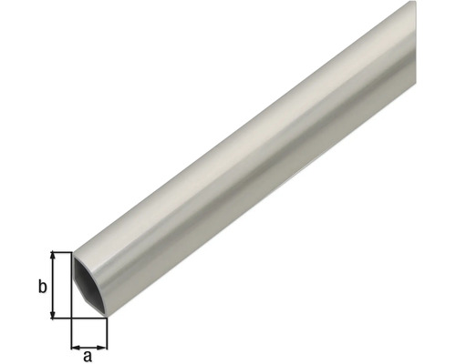 Metallrohr mit sechseckigem Querschnitt und Maßangaben