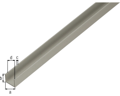 Profilé en U métallique avec dimensions