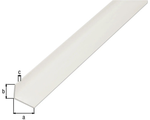 Profilé d''angle en plastique avec indication des dimensions