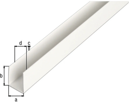 Kunststoff Eckprofil mit Maßangaben