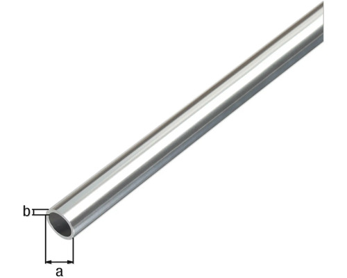 Tube métallique avec les marquages a et b pour indiquer les dimensions