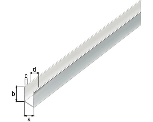 Profilé en U métallique avec dimensions