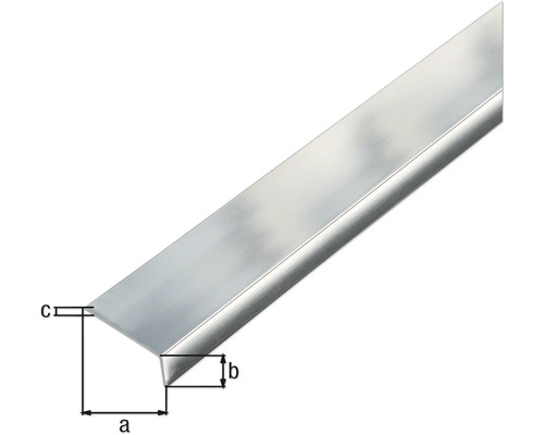 Aluminiumwinkelprofil mit Maßangaben