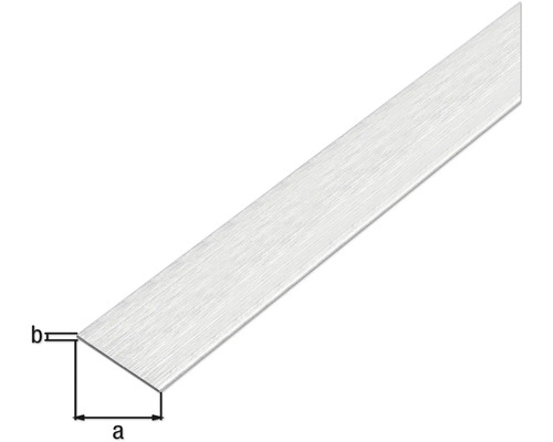 Profilé d''angle en aluminium avec les dimensions a et b.