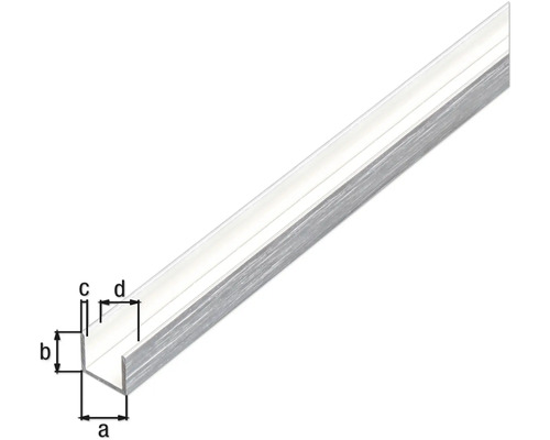 Aluminium U-Profil mit Massangaben