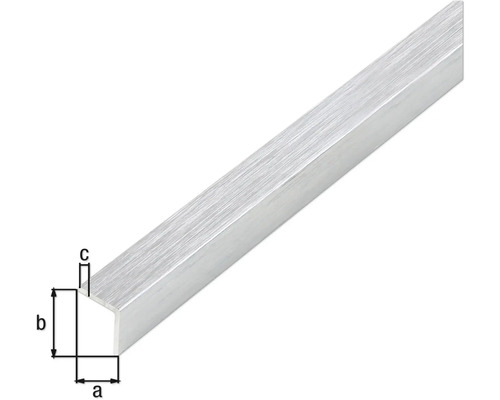 Profilé d''angle en aluminium avec indications de dimension