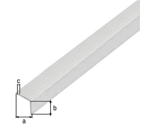 Winkelprofil aus Metall mit Maßangaben