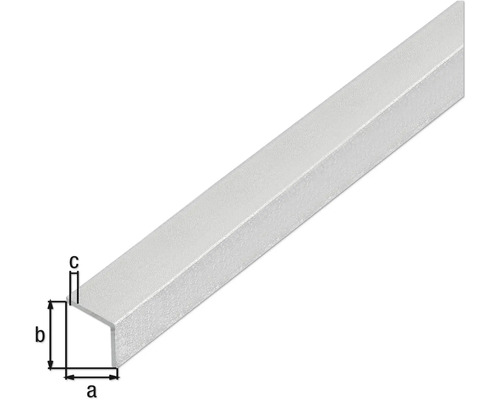 Winkelprofil aus Metall mit Maßangaben