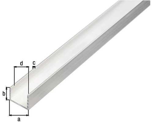 Profilé en U en aluminium avec dimensions