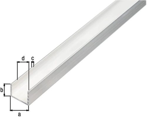 Profilé en U en aluminium avec dimensions