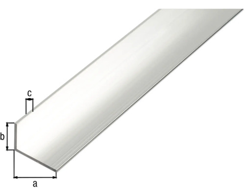 Aluminiumwinkelprofil mit Maßangaben