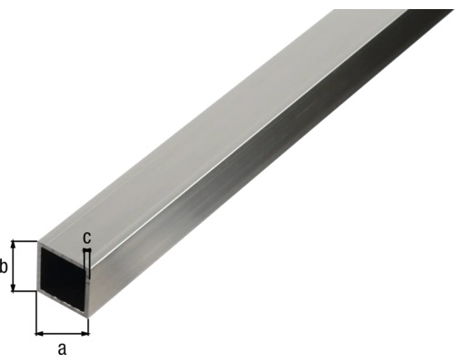 Aluminium Quadratrohr mit Maßangaben