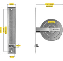 Dimensions d''un support de volet roulant pour montage mural