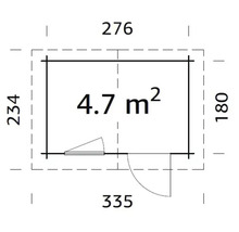 Abri de jardin Palmako Klara 4,7 m² 335 x 234 cm imprégné par immersion