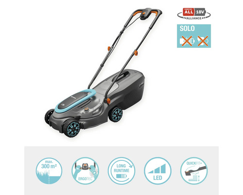 Gardena Akku-Rasenmäher für Flächen bis maximal 300 Quadratmeter