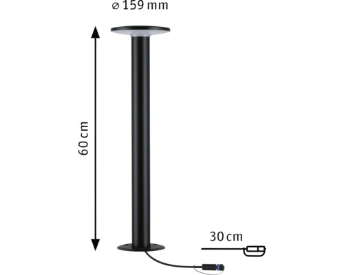 Image d''un luminaire extérieur mesurant 60 cm de haut et 159 mm de diamètre
