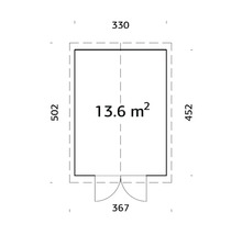 Gartenhaus Palmako Martin 13,6 m² inkl. Fußboden und Trittschutz 367 x 502 cm natur