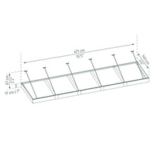 PALRAM-Canopia Rechteckvordach Sophia XL klar 4710x1400x170 mm Alu Pulverbeschichte grau RAL 7016