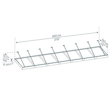 PALRAM-Canopia Rechteckvordach Sophia XL klar 6600x1400x170 mm Alu Pulverbeschichte grau RAL 7016