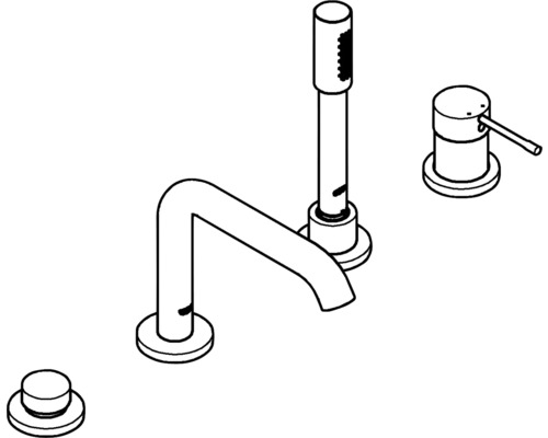 Robinet de baignoire avec douchette et éléments de commande