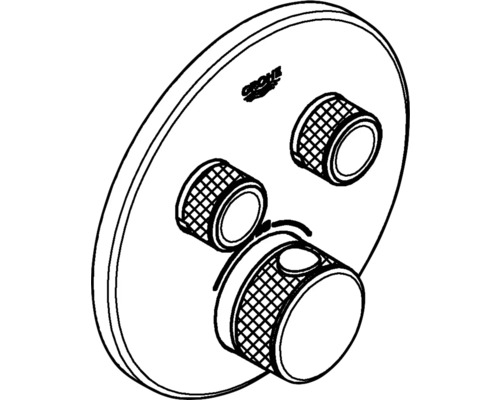 Robinetterie Grohe avec deux boutons rotatifs pour contrôler le débit et la température de l''eau