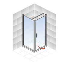 Duschtür mit Seitenwand SCHULTE Alexa Style 2.0 ExpressPlus 80 x 80 cm Profil aluminium Glasdekor Liane schmutzabweisende Glasbeschichtung Türanschlag links Türanschlag rechts