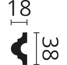 Profilleiste Maße 18x38 Millimeter